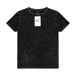 LIVI Black Acid Wash T-Shirt | Women’s Casual Streetwear Tee